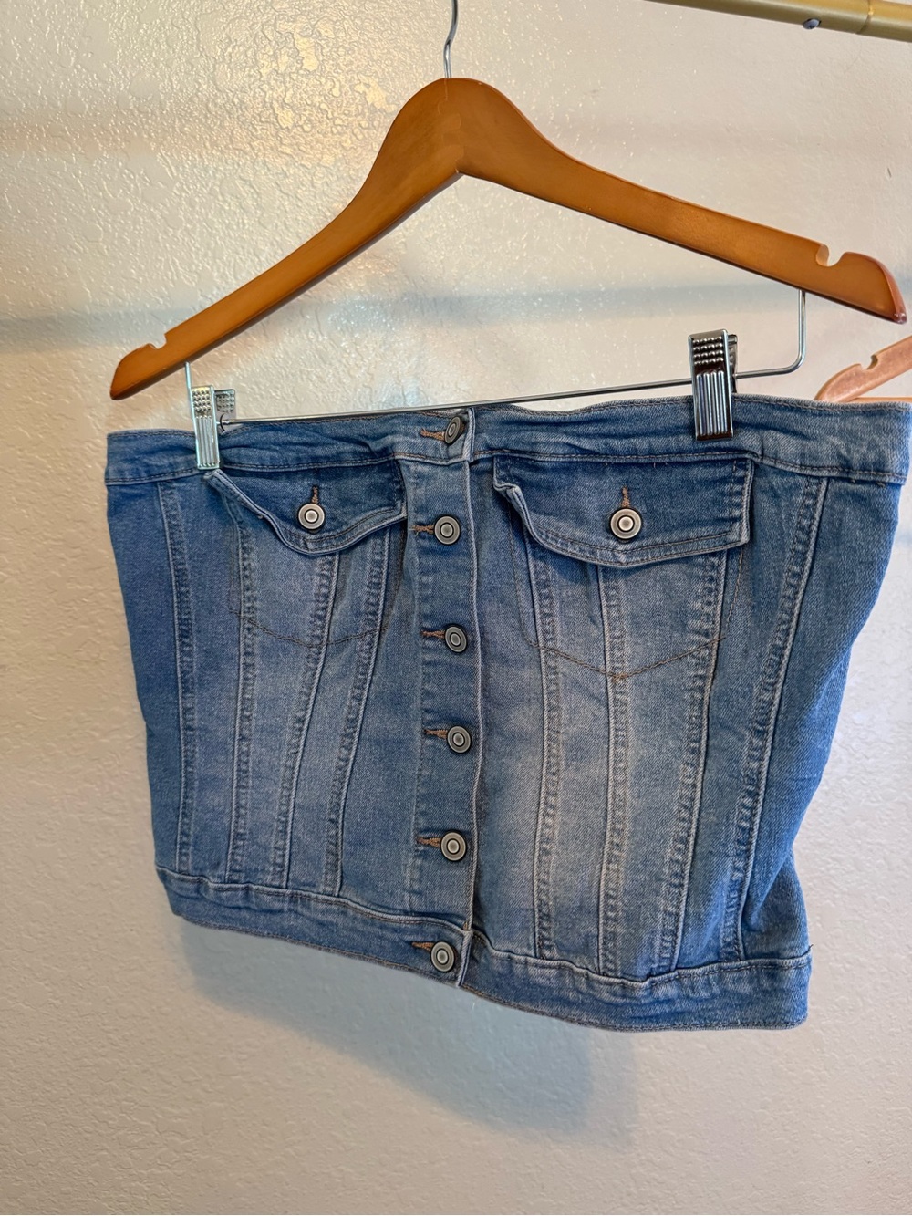 Strapless Jean Crop Top